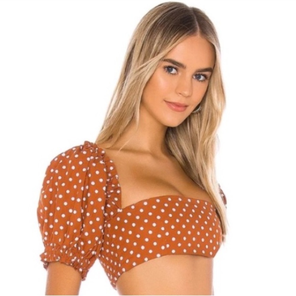 WEWOREWHAT XS Coco Blouse in Bran